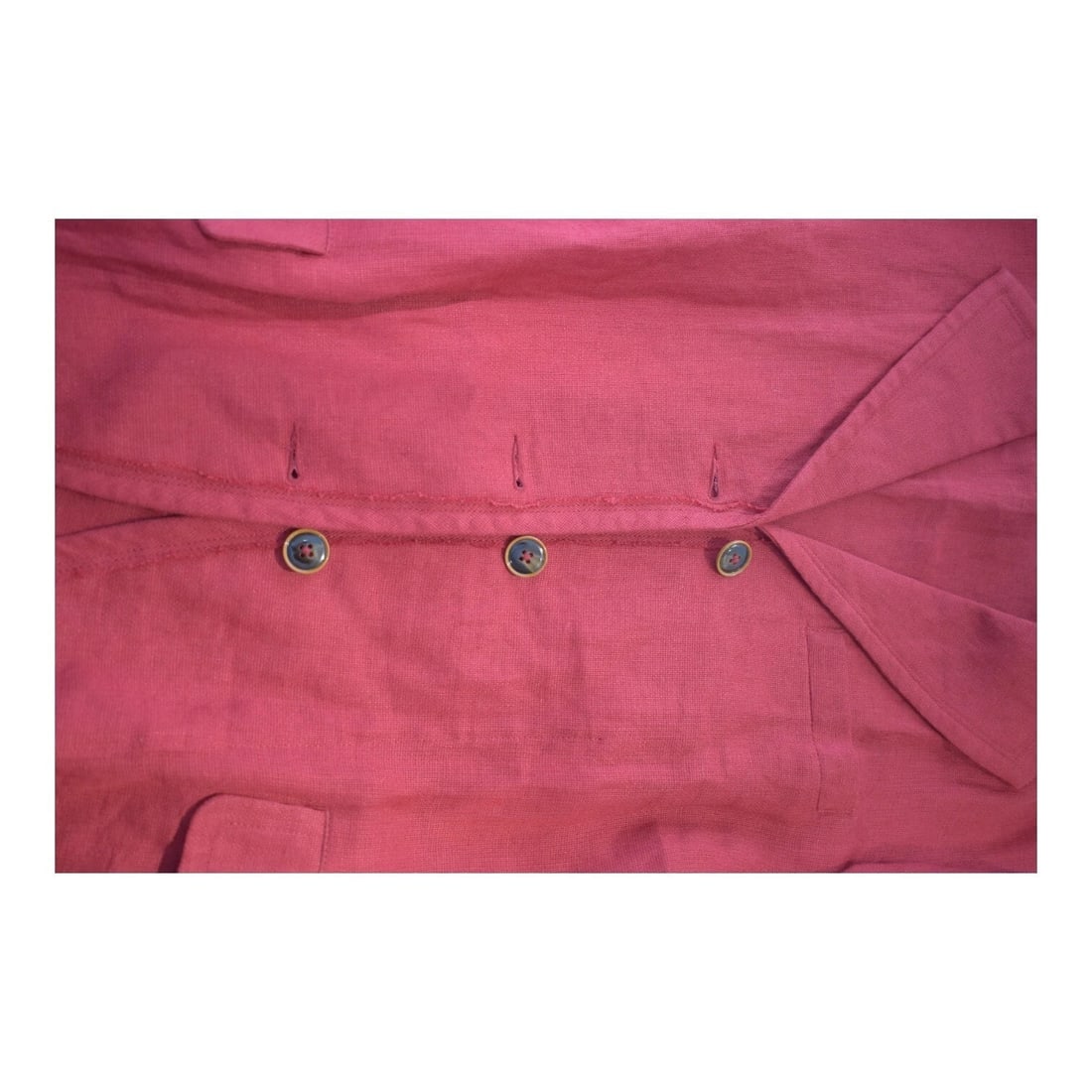 Misomber Nuan Red Lightweight Summer Collared Button Blazer Jacket size 3 - 5