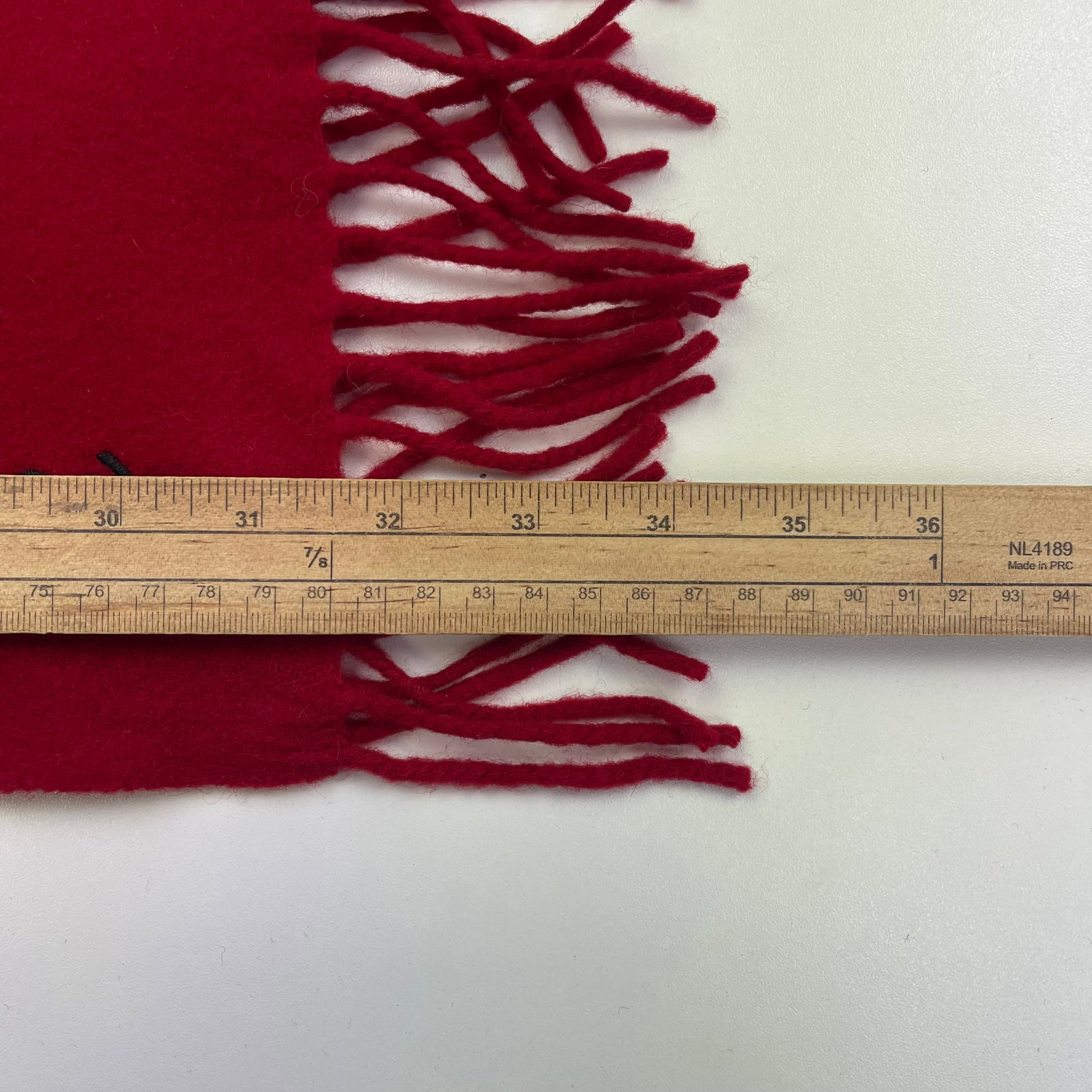 Yves Saint Laurent Red Solid 100% Wool Scarf - 9