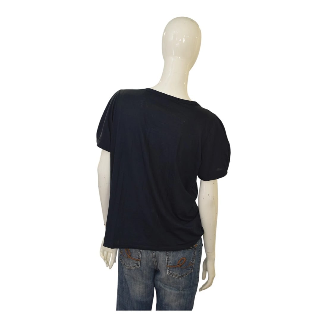 Valentino Roma Black Silk-Bow Detail Cotton Top Blouse T-shirt size 10 IT 46 - 2