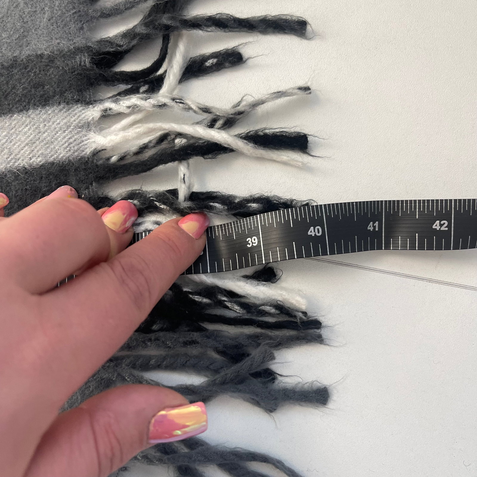 Burberry Light Grey Plaid 100% Cashmere Scarf - 8