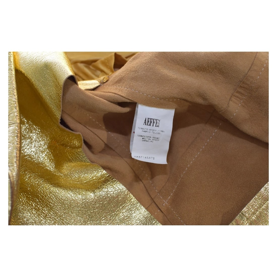 Moschino Cheap & Chic Gold Leather Three Button Blazer Jacket size 44 - 4