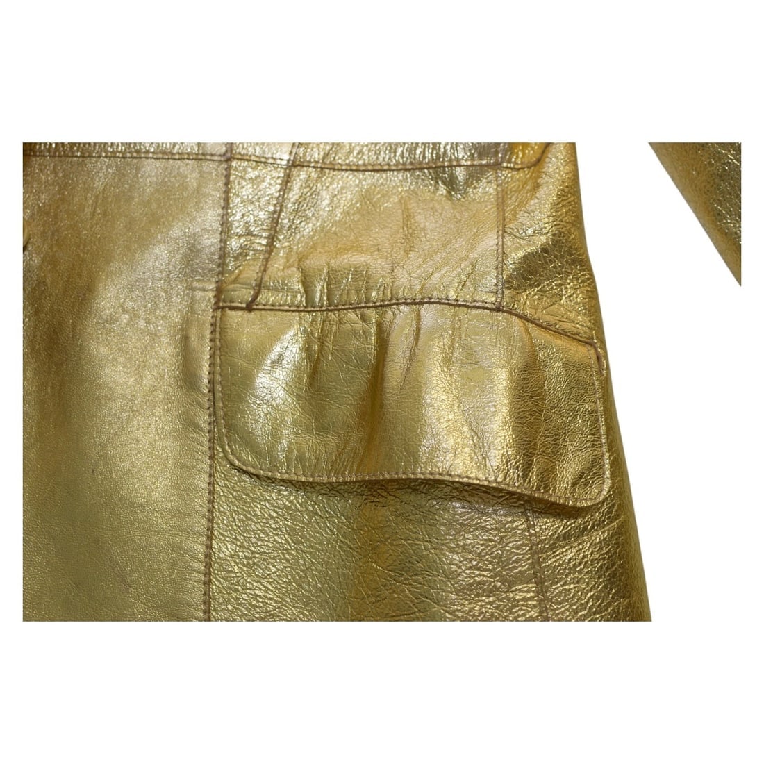 Moschino Cheap & Chic Gold Leather Three Button Blazer Jacket size 44 - 9