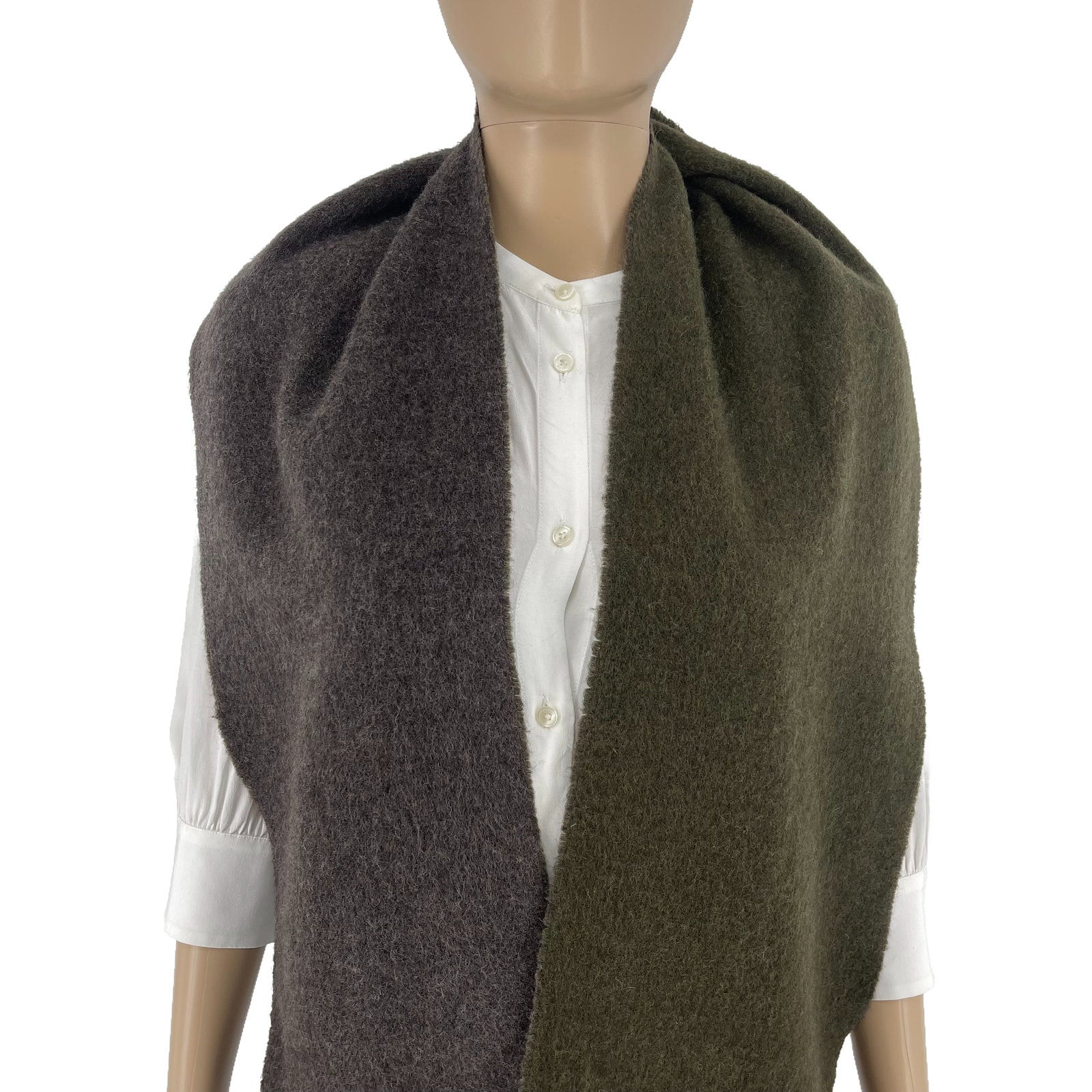 Polo Ralph Lauren Grey & Green Wool Blend Scarf - 2