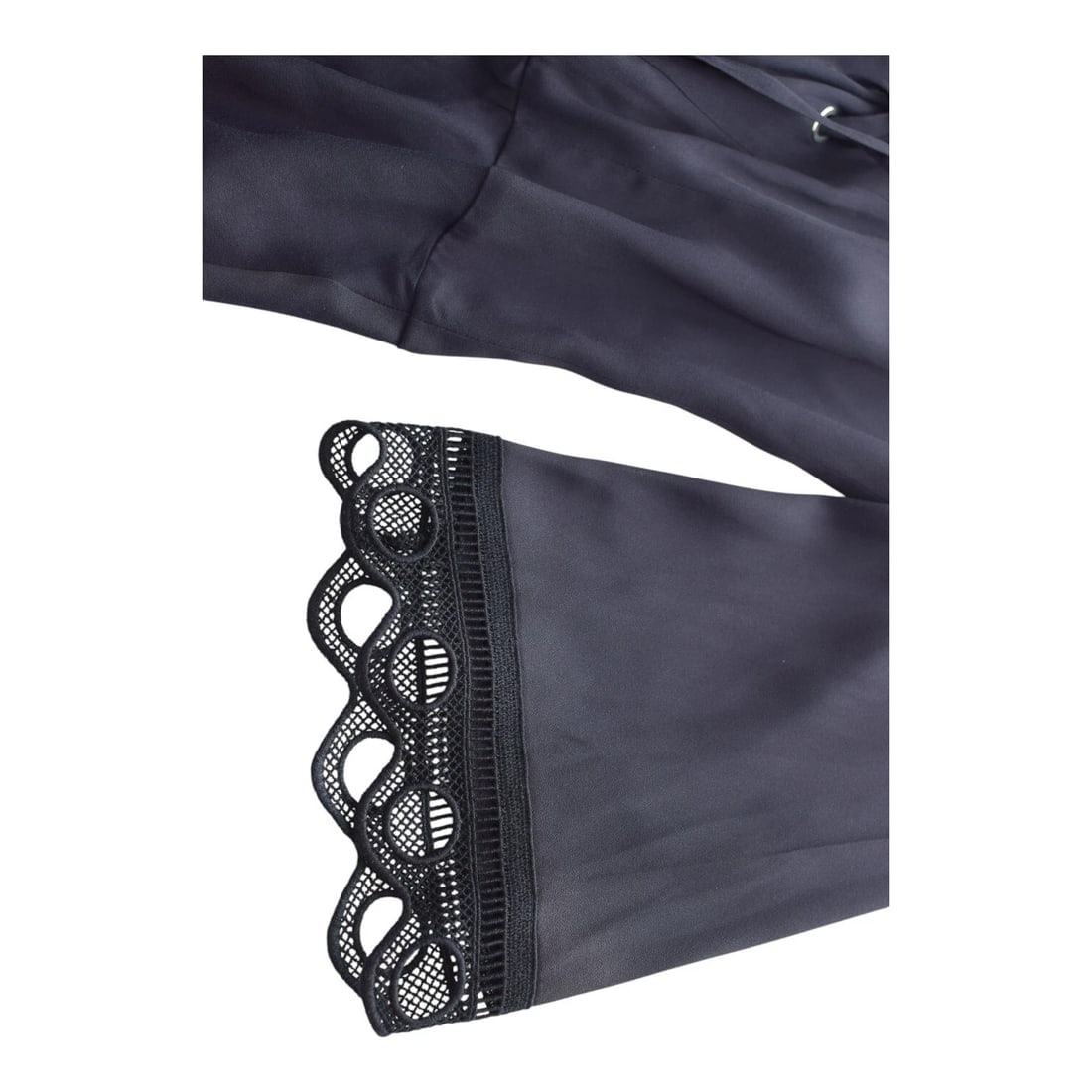 Dondup Blue Criss Cross Tie Front Lace Hem Pleated Skirt Mini Dress size 42 - 5