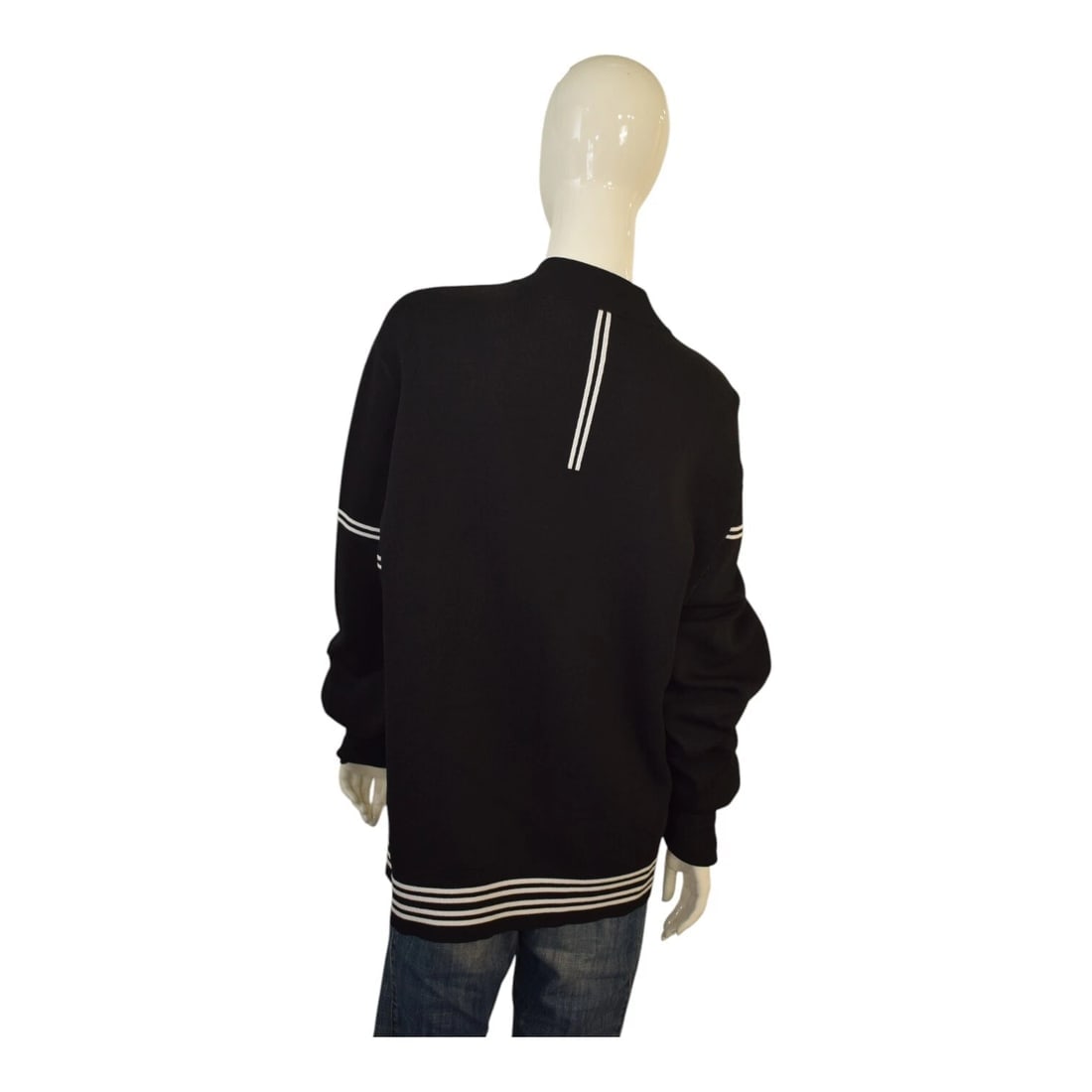 Neil Barrett Black White Stripes Snap Button Men's Jacket size XXL ( Slim) - 2