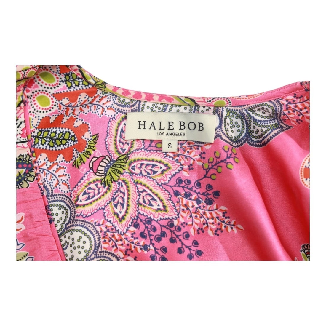 Hale Bob Silky Multicolor Floral Short Sleeves Romper Playsuit Shorts size S - 3