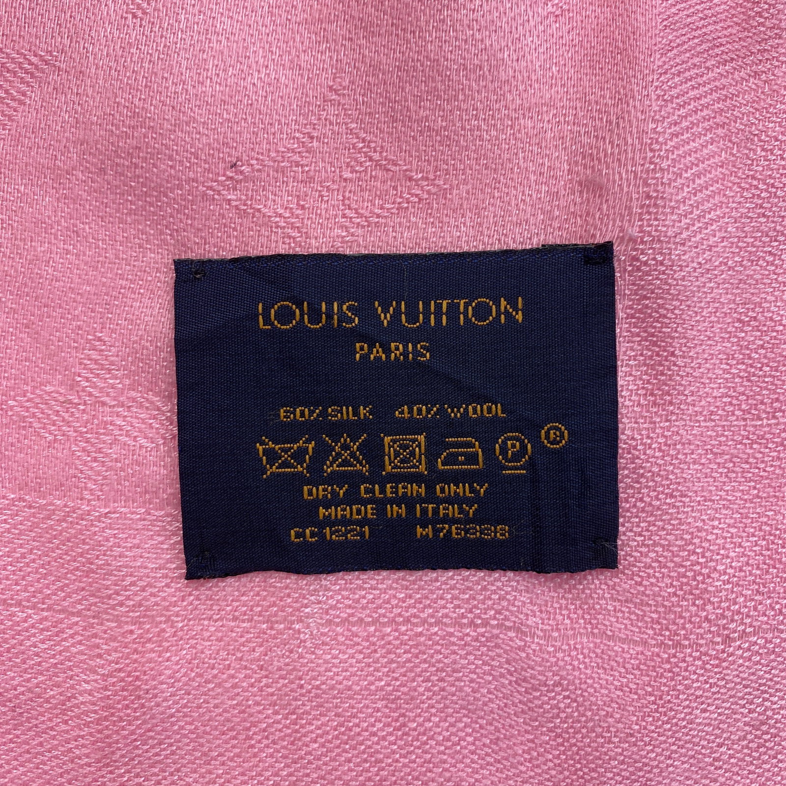 Louis Vuitton Pink 60% Silk 40% Wool Large Shawl - 8