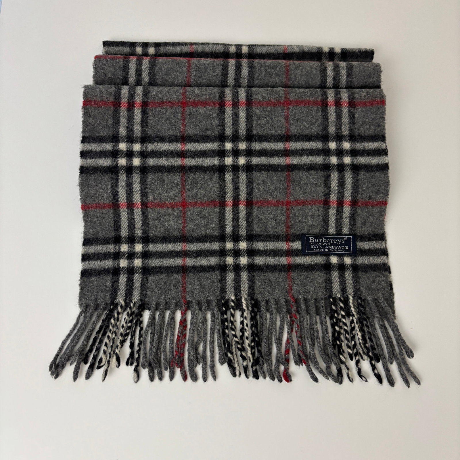 Burberry Grey Classic 100% Lambswool Scarf - 2