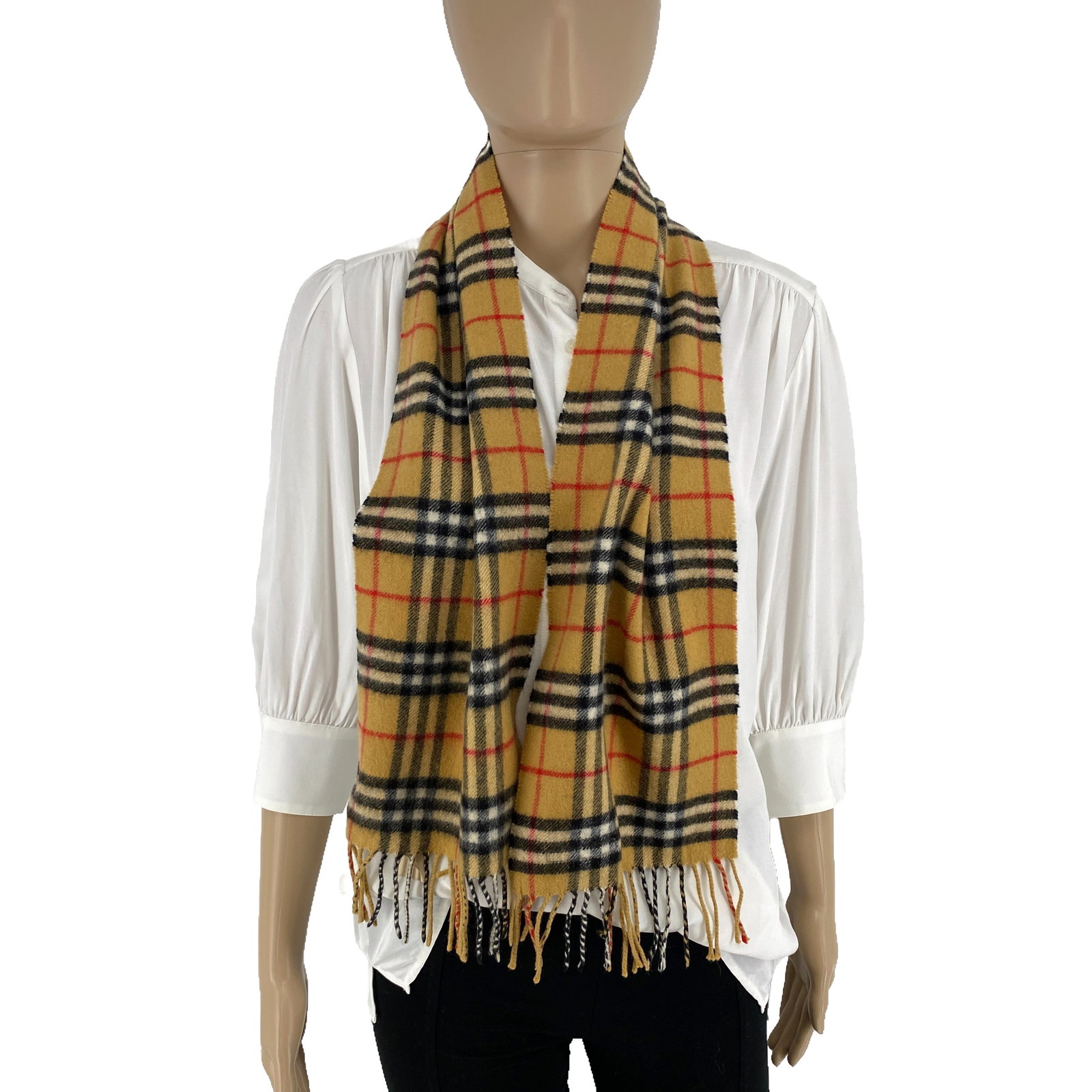 Burberry Children Brown Plaid 100% Cashmere Scarf - 3