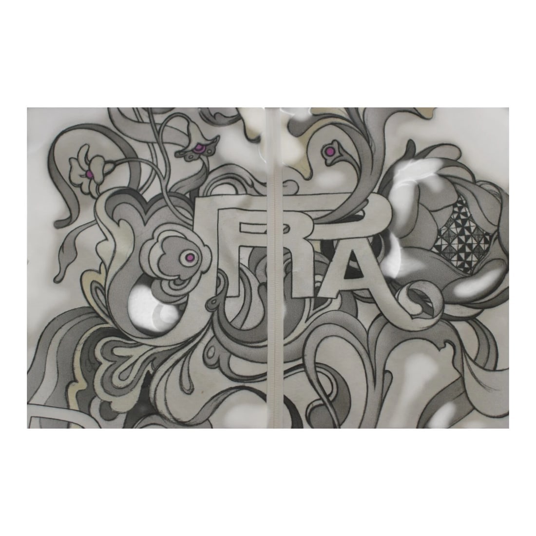 PRADA light gray printed trench jacket raincoat windbreaker with hood size 44 - 6