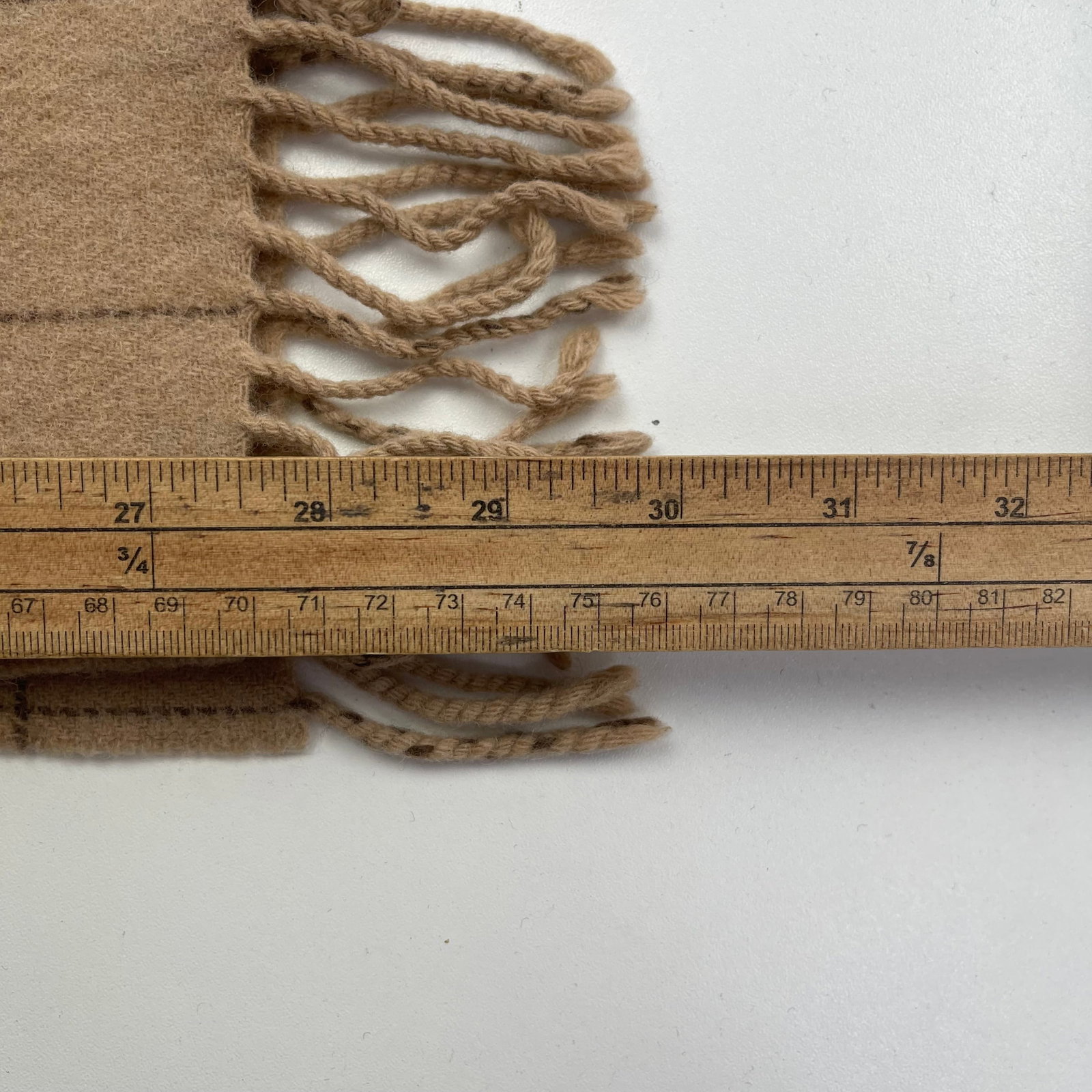 Polo Ralph Lauren Beige Checked 100% Wool Scarf - 9