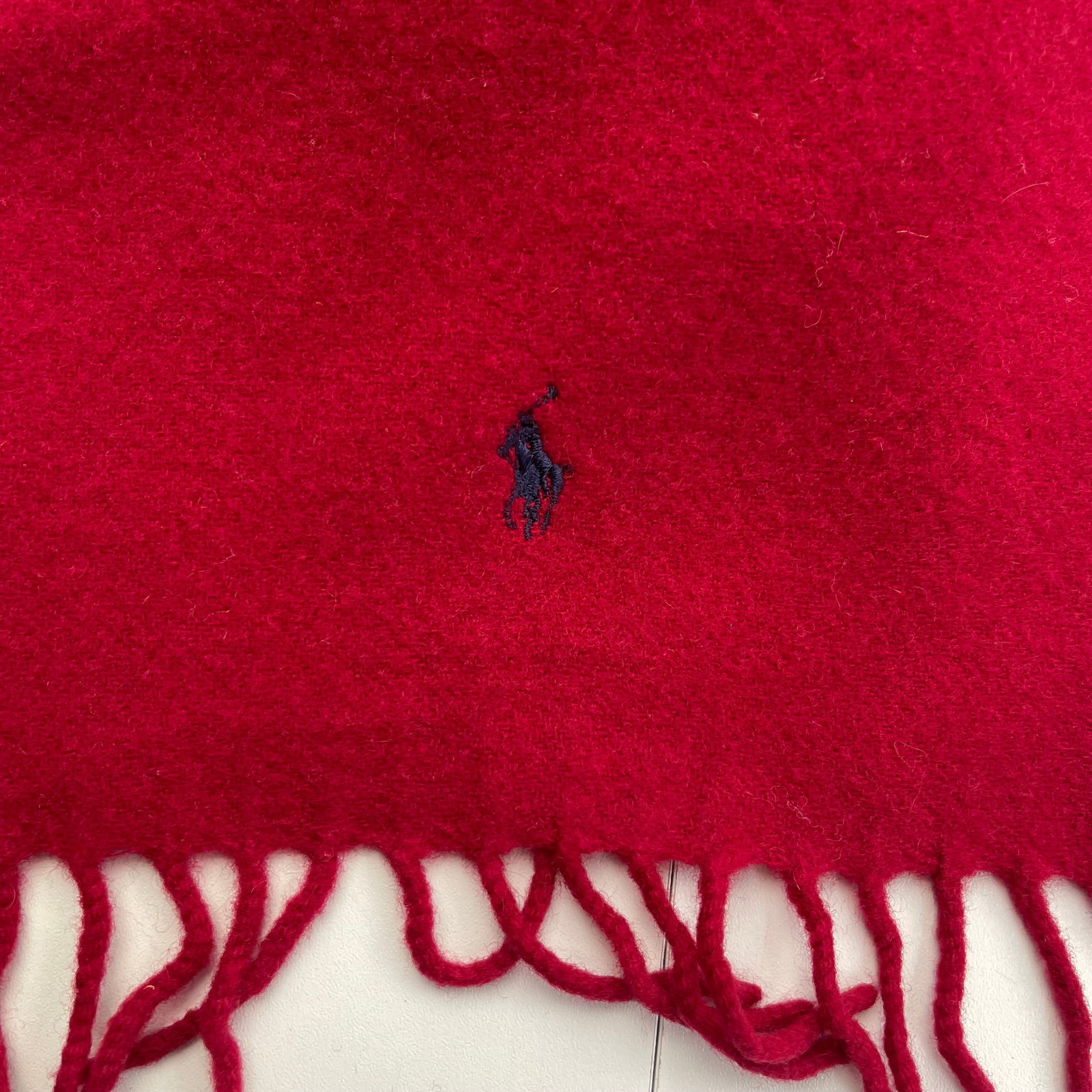 Polo Ralph Lauren Red 100% Wool Scarf - 6