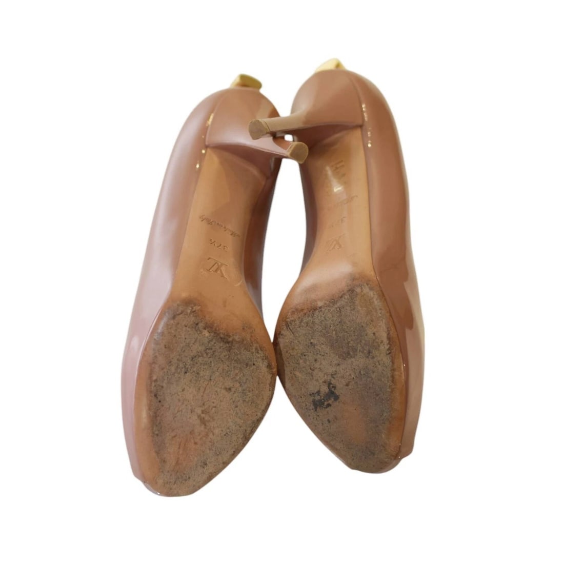 Louis Vuitton Nude Patent Leather Oh Really! Peep Toe Pumps size 37,5 or 7.5 US - 6