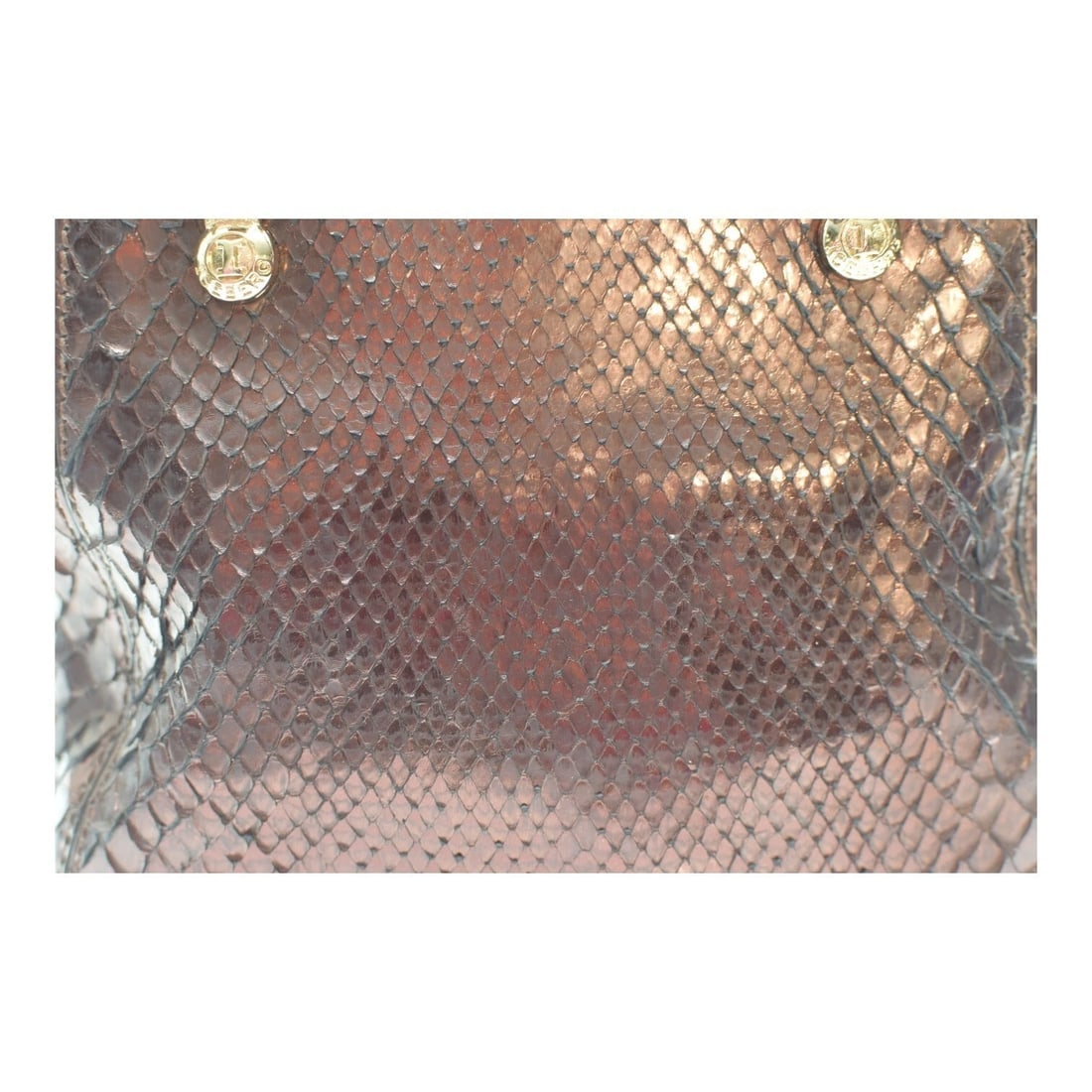 Iceberg Shiny Brown Snakeskin Leather Top Handles Small Handbag Shoulder bag - 19