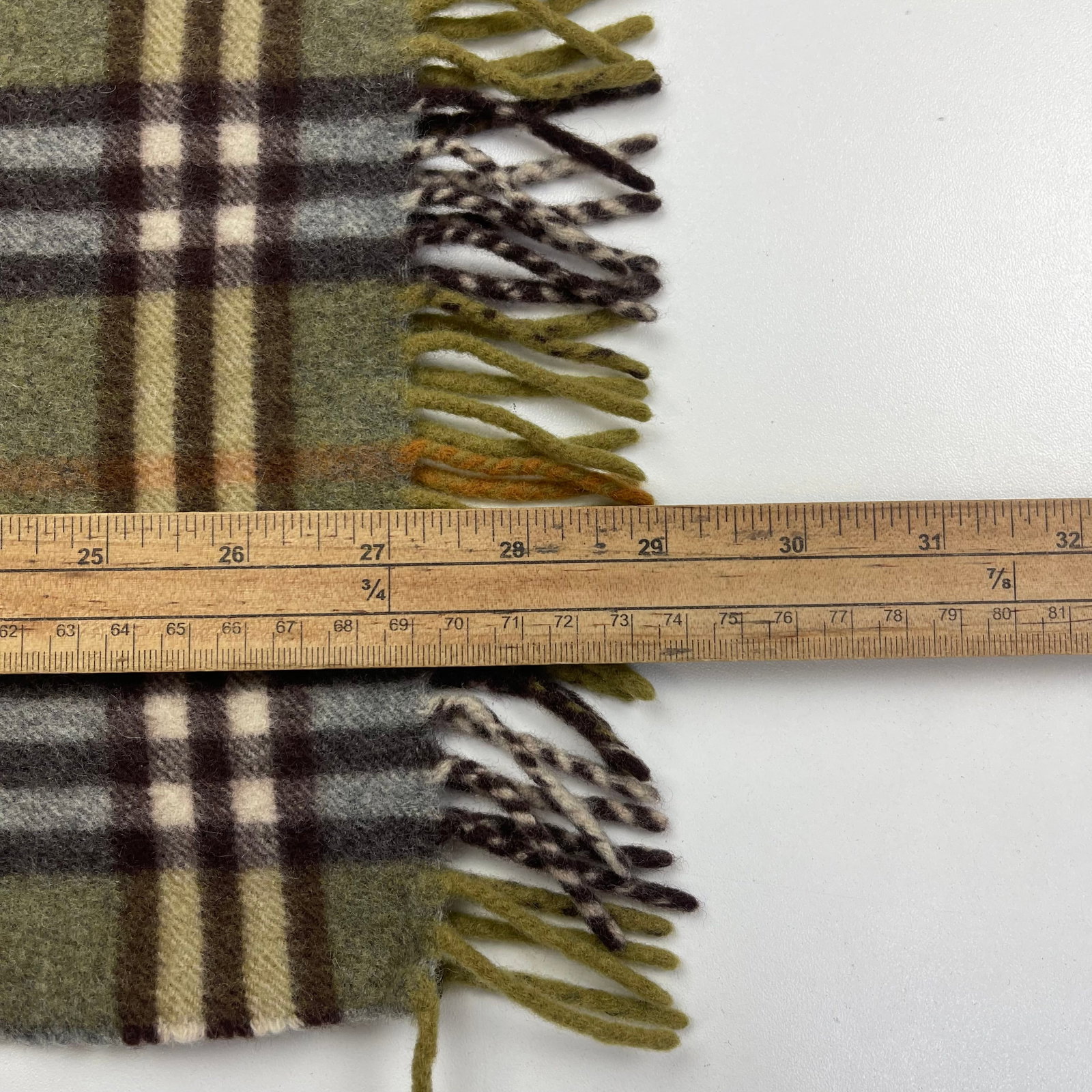 Burberry Green Plaid 100% Wool Scarf - 8