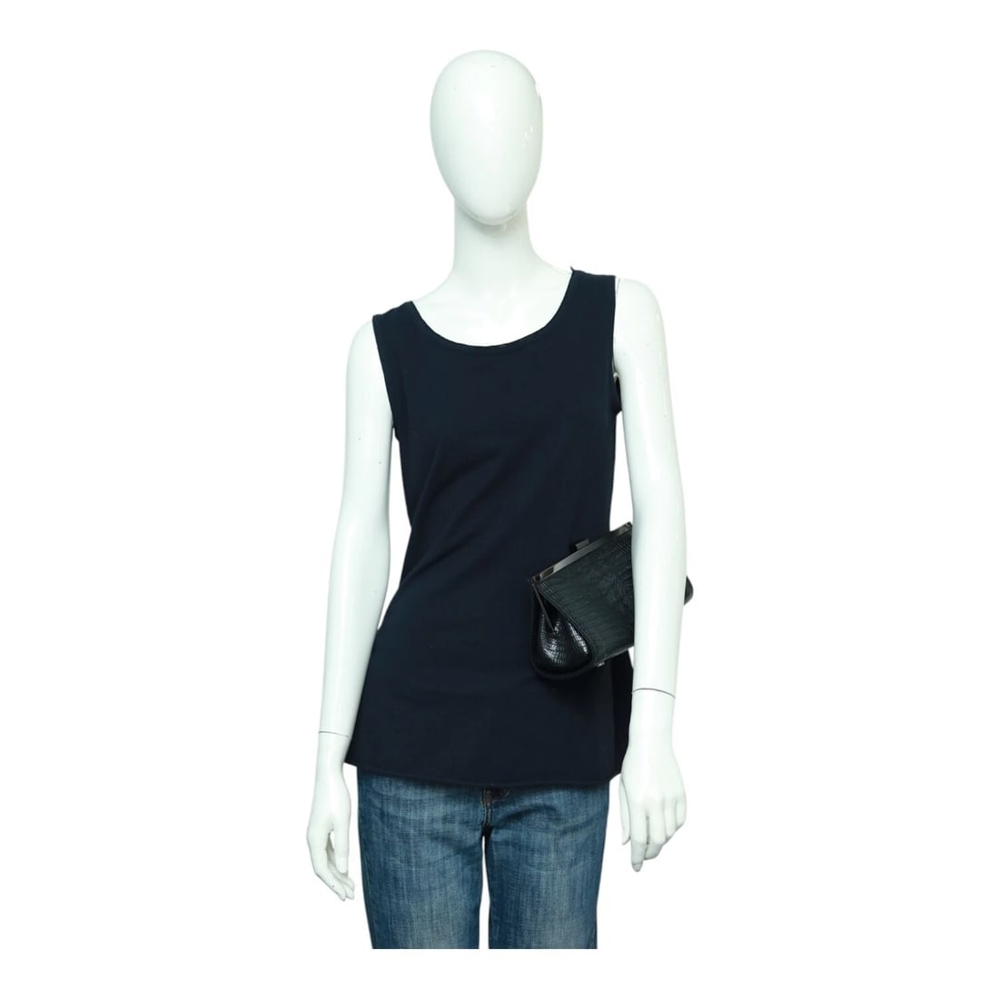 Black Leather Snake Pattern Frame Clutch Evening Bag Handbag - 15