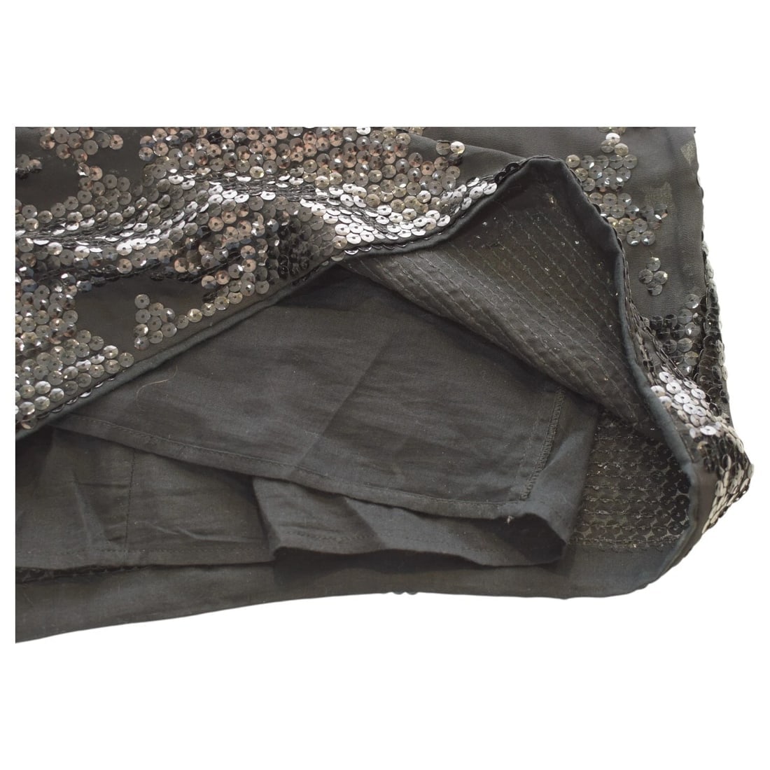 See By Chloe Black Sequined Cap Sleeves Short Mini Length Dress size 42 - 7