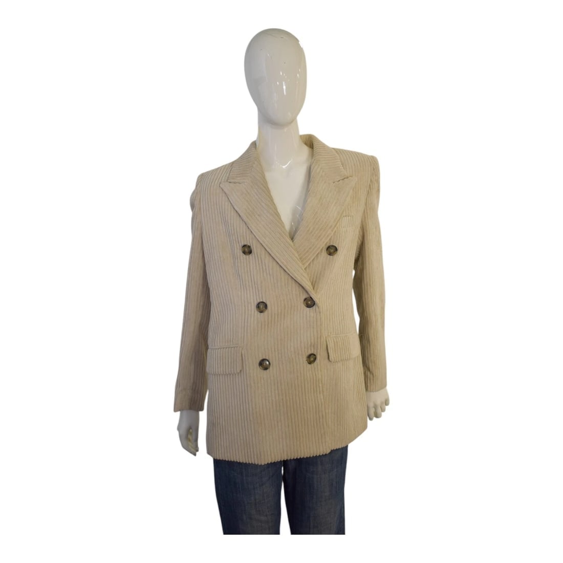 NWT Isabel Marant Étoile Daleyo Double-Breasted Corduroy Blazer Cream 36 - 2