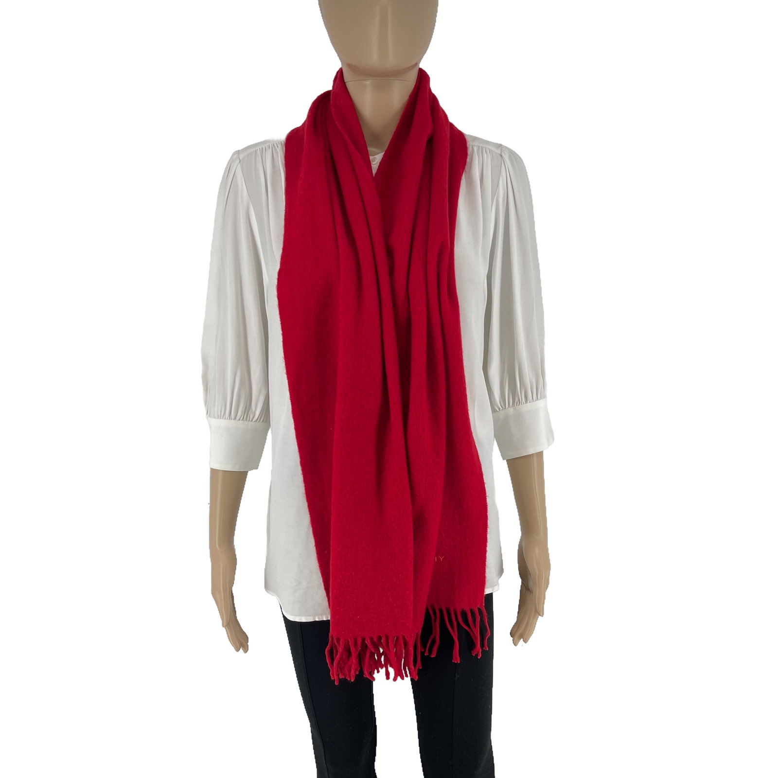 Givenchy Red Solid 100% Wool Scarf - 3