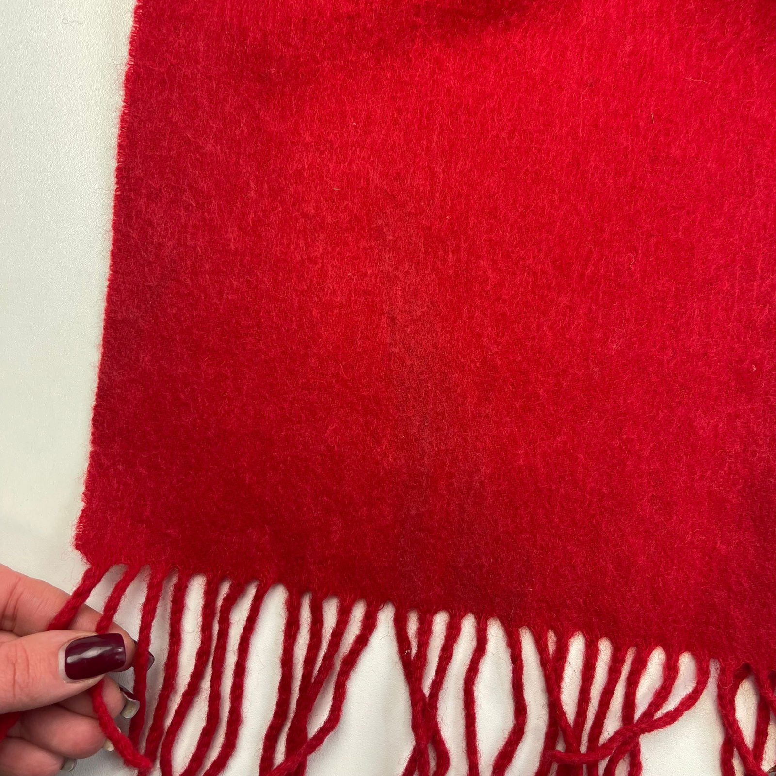 Givenchy Red Solid 100% Wool Scarf - 7