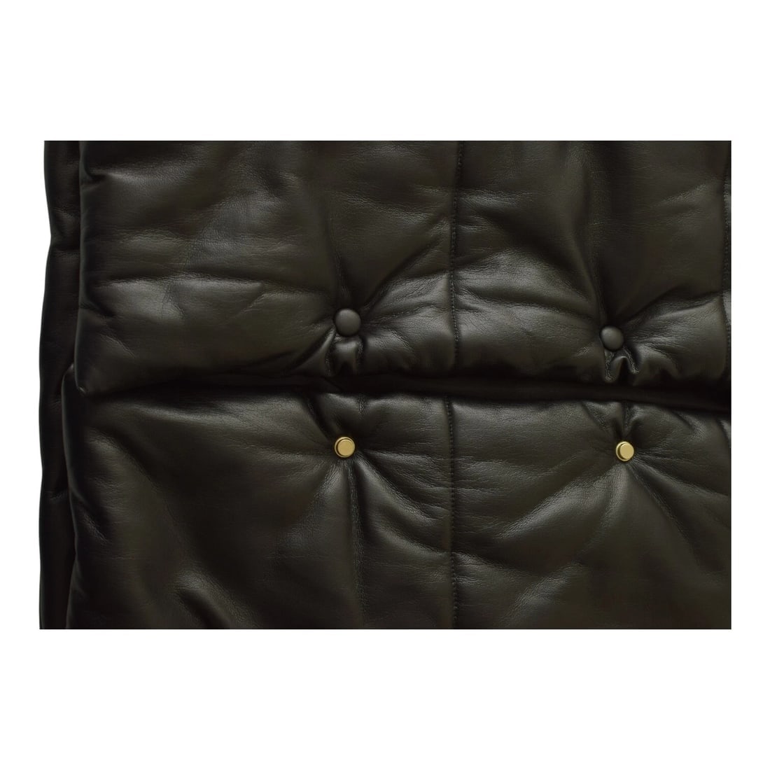 Nanushka Hide vegan quilted leather black puffer jacket high standing collar M - 8