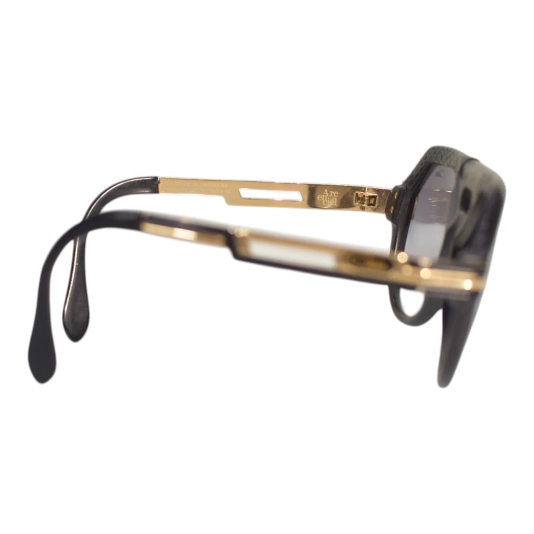 Cazal Arc en Ciel 657 /3 Aviator Black & Gold Leather Trim Sunglasses - 5