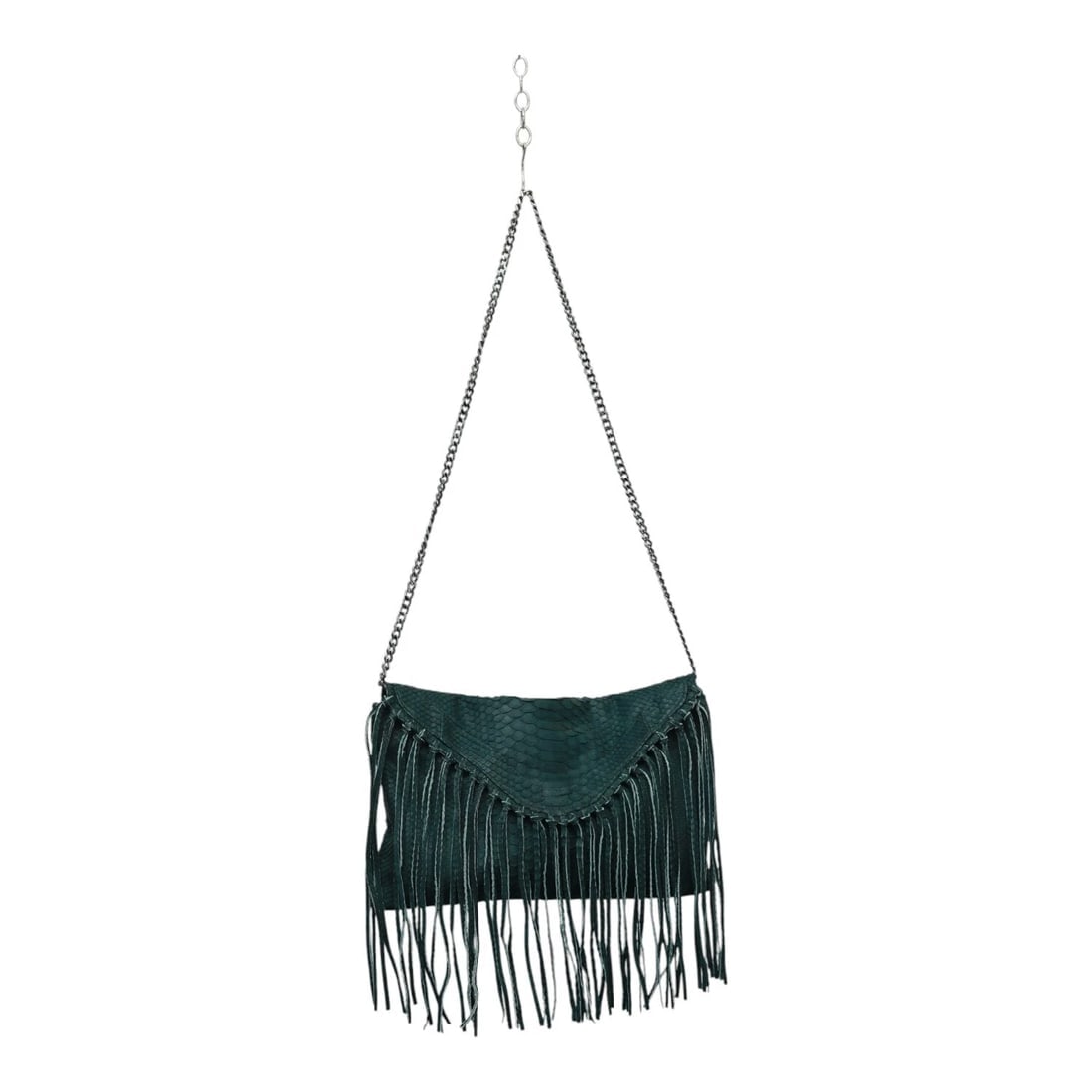 Wings Green Snakeskin Leather Fringes Chain Strap Shoulder Bag Handbag: Title:Wings Green Snakeskin Leather Fringes Chain Strap Shoulder Bag HandbagDescription:Wings Green Snakeskin Leather Fringes Chain Strap Shoulder Bag Handbag An impressive accessory, this shoulder
