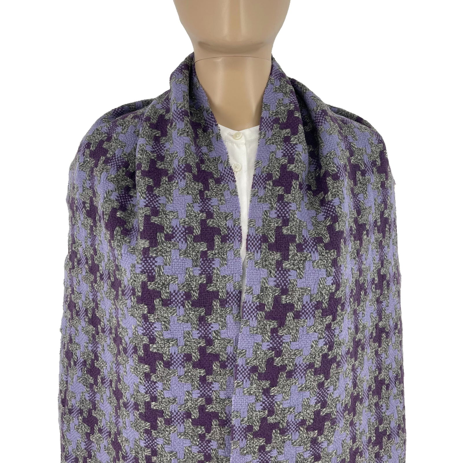 Pierre Balmain Purple 100% Wool Scarf - 2