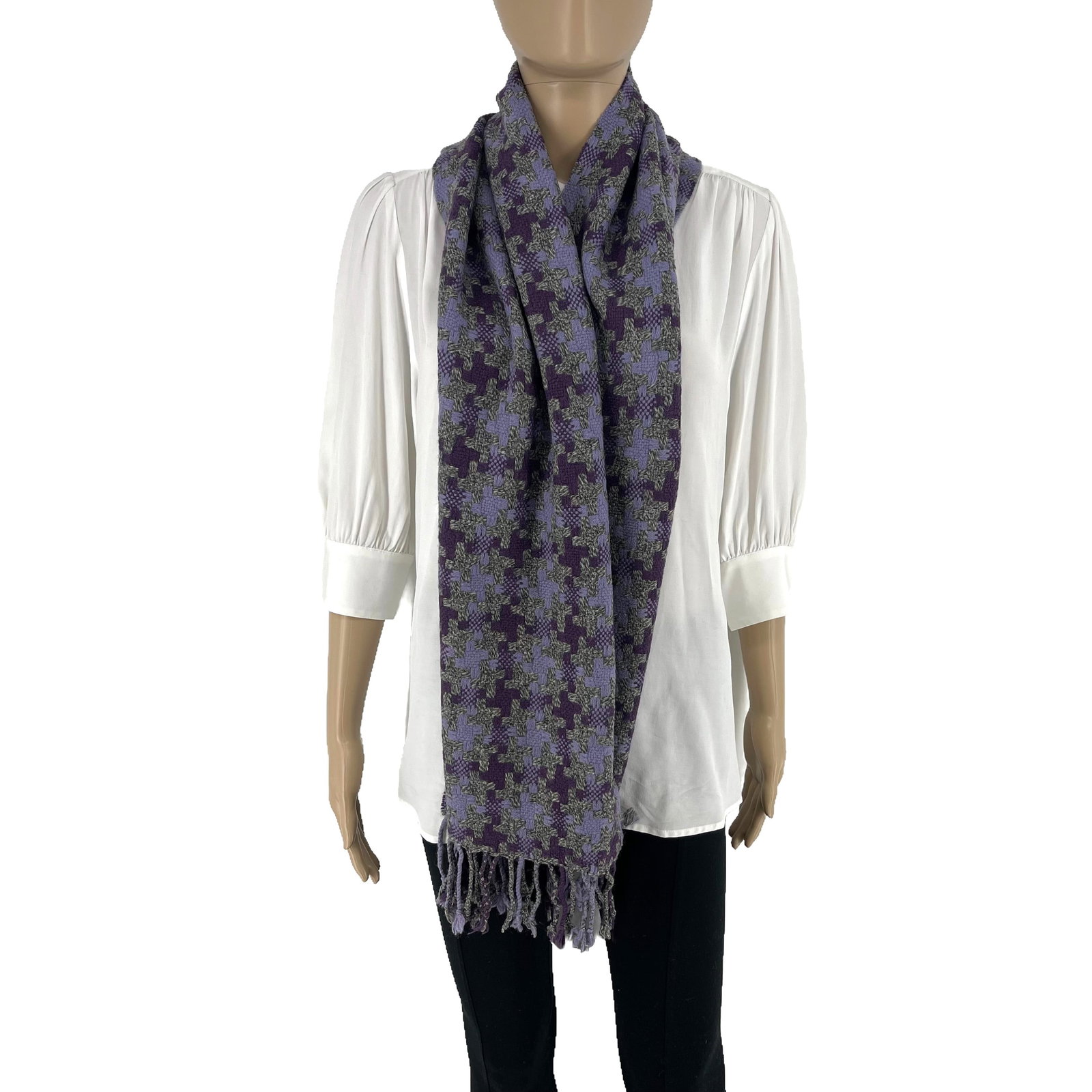 Pierre Balmain Purple 100% Wool Scarf - 3