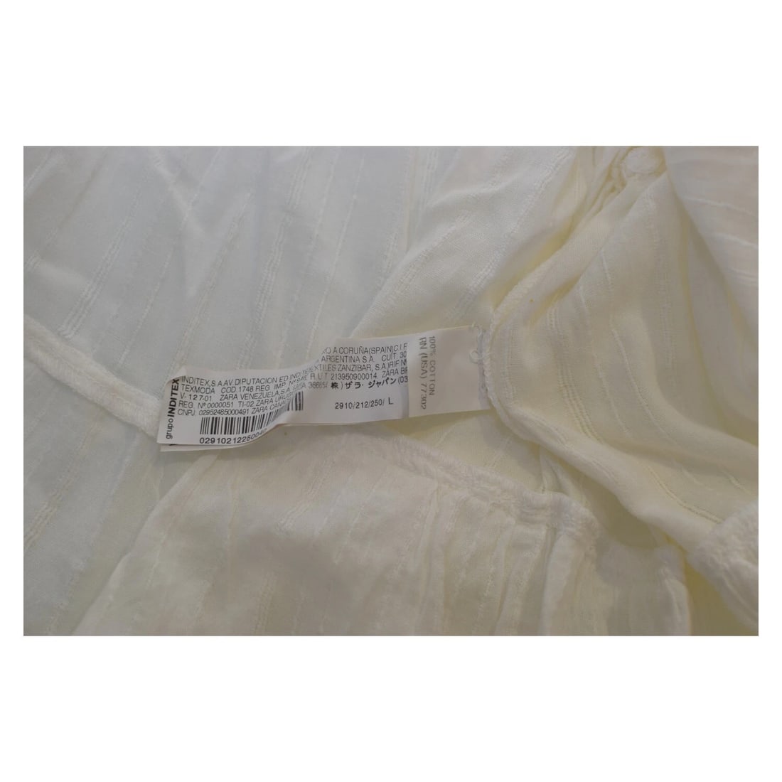 Zara White Cotton Sleeveless Summer Knee Length Dress - Size L - 6