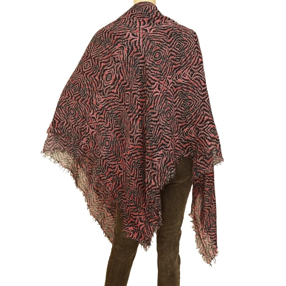 Zadig & Voltaire Delta All Over Zebra Blue Pink Scarf Large Wrap Scarf Shawl - 3