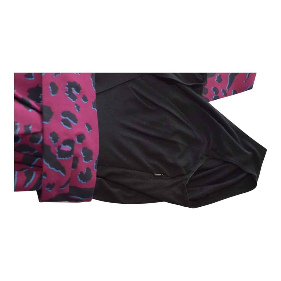 DKNY Donna Karan Black & Fuchsia Leopard Sleeveless Mini Dress size 6 - 7