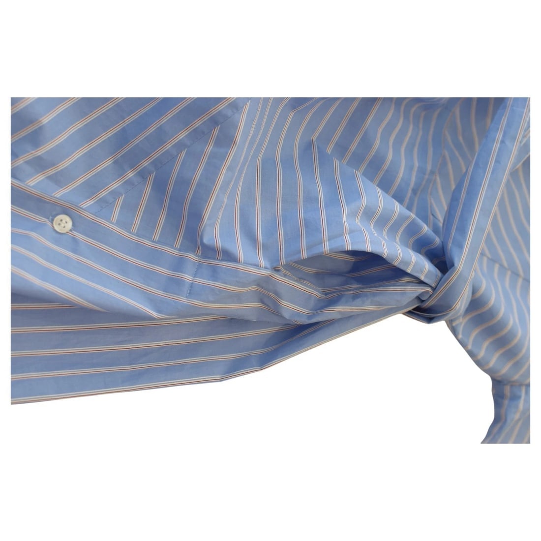 Maje Blue Striped Long Sleeve Knee Length Shirt Dress w. Belt size 36 - 6