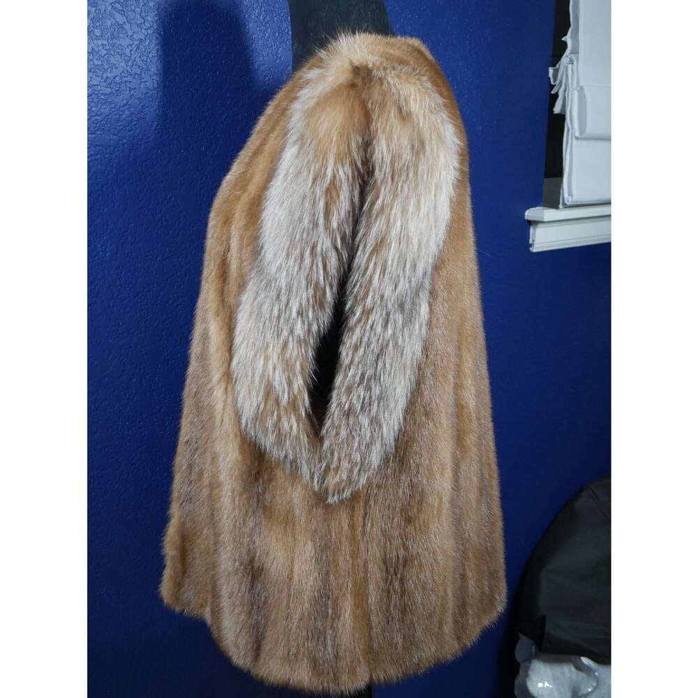 Gorgeous Mink & Crystal Fox Fur Vest Gilet Coat Jacket - 2