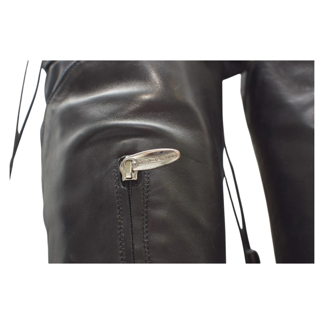 Sergio Rossi Black Leather Pointed Toes Tassels Boots Heels Shoes size 38 - 8