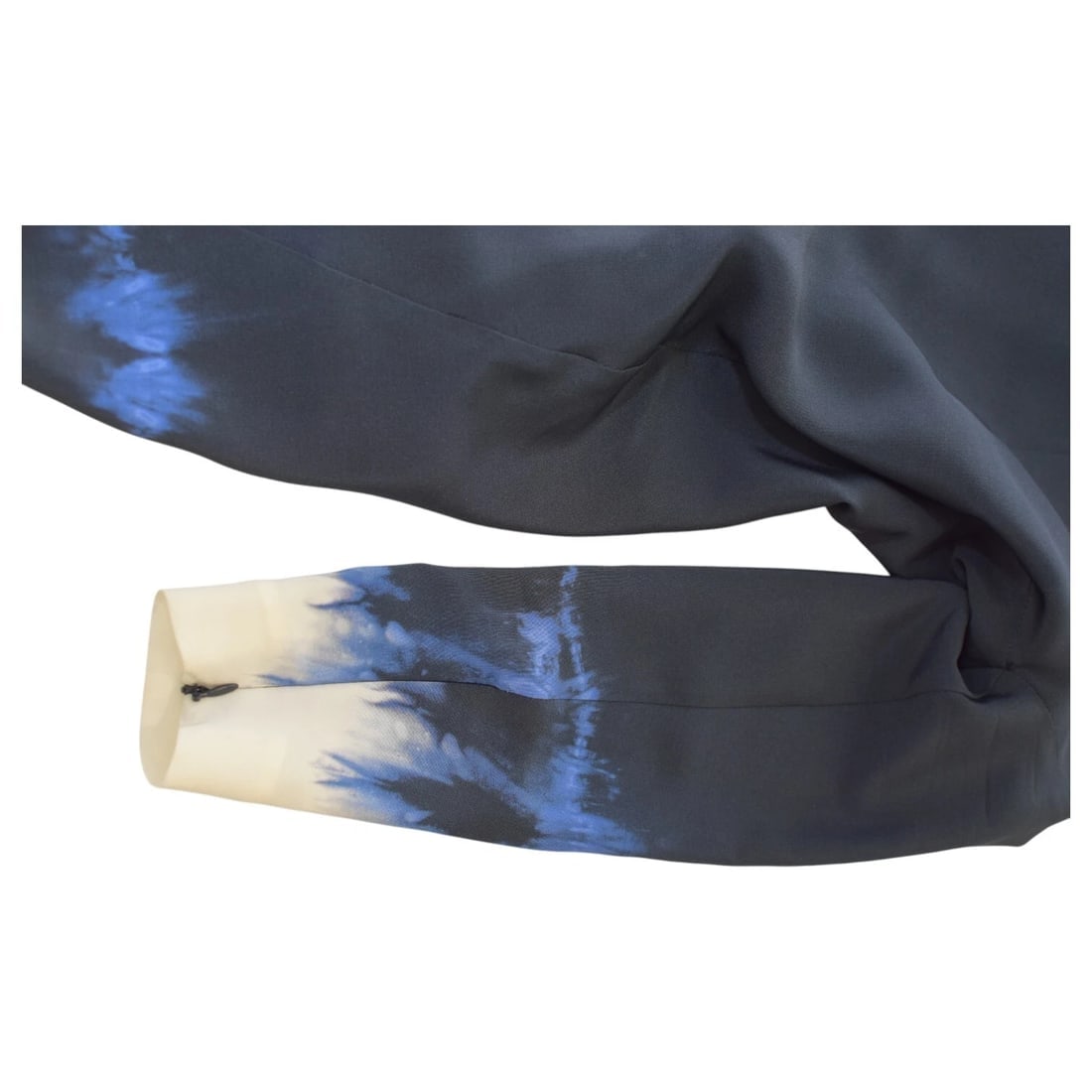 Stella McCartney Blue Cream Tie Dye Effect 100% Silk Long Sleeve Dress sz 42 - 8