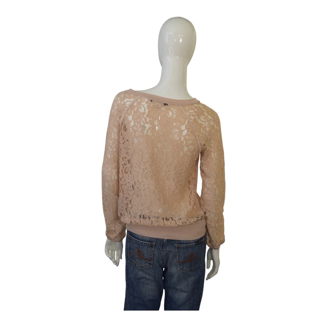 Diane Von Furstenberg Avani lace top sweater top blouse size in beige size M - 2