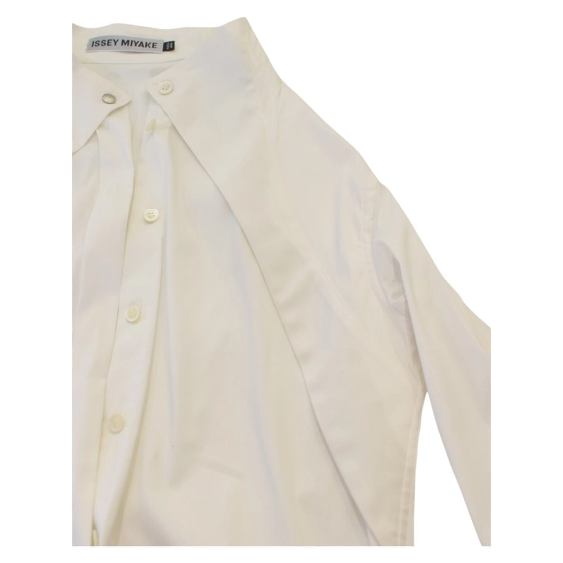 Issey Miyake White Cotton Pleats Button Down Shirt Long Top Size 3 - 6