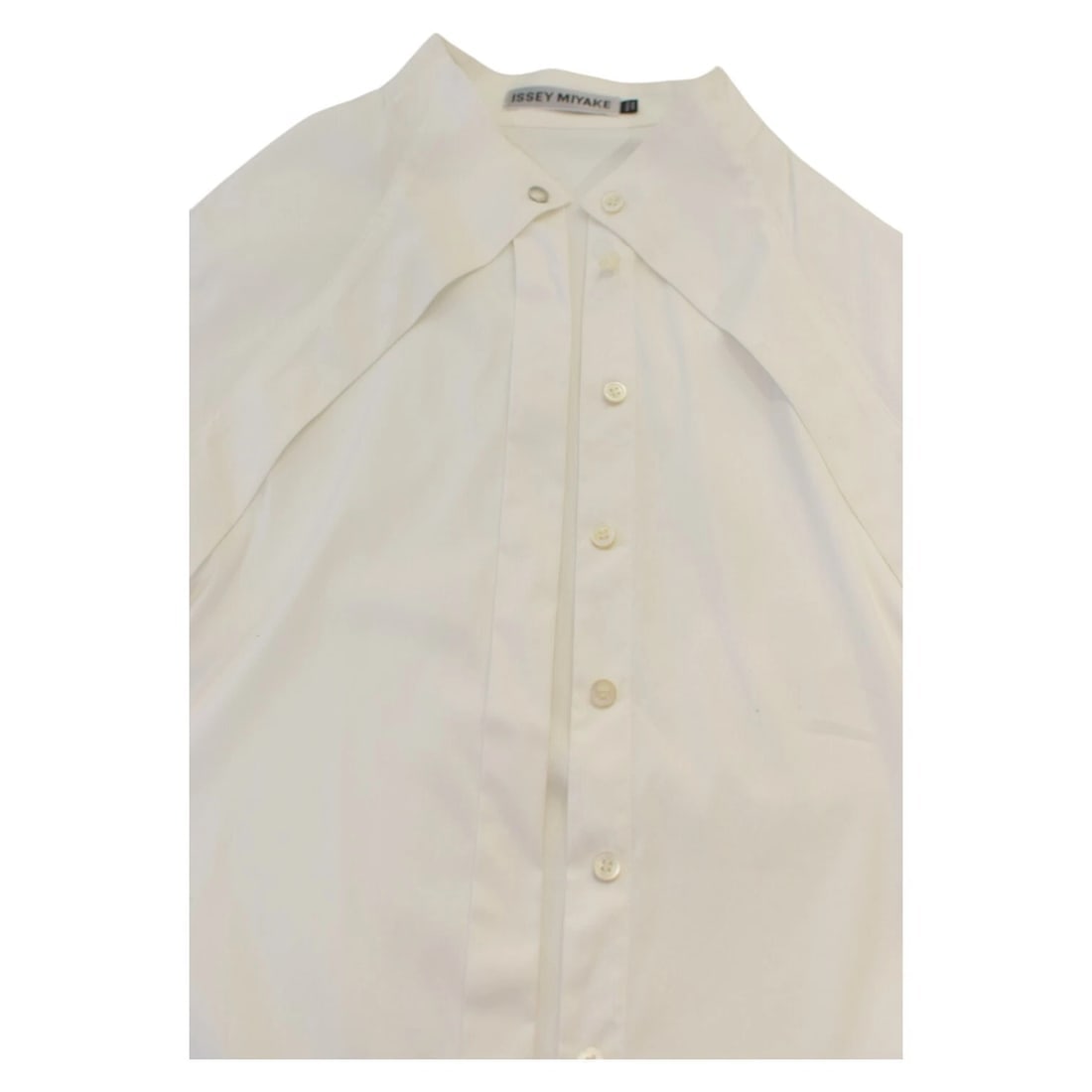 Issey Miyake White Cotton Pleats Button Down Shirt Long Top Size 3 - 9