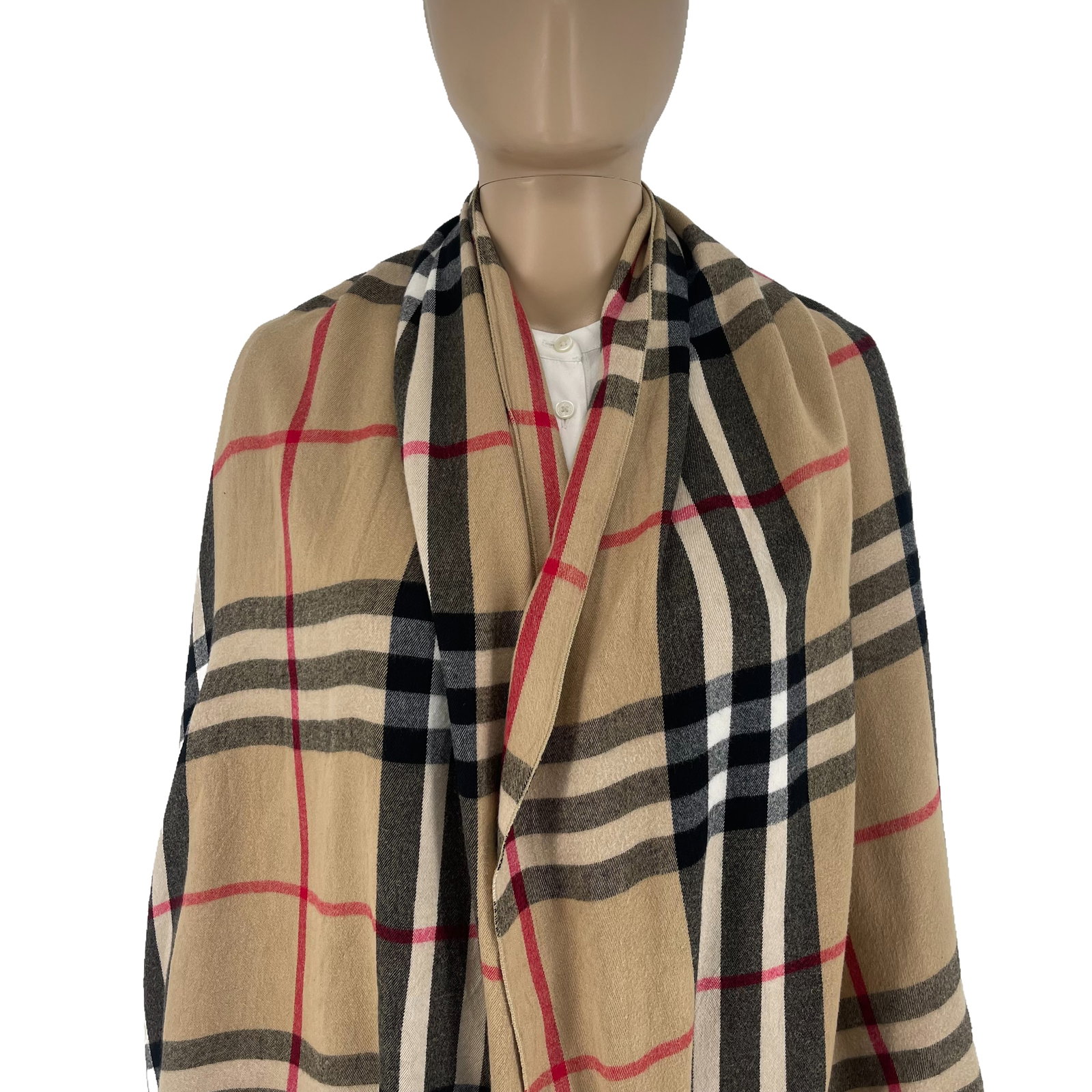 Burberry Brown Plaid 100% Cashmere Scarf - 2