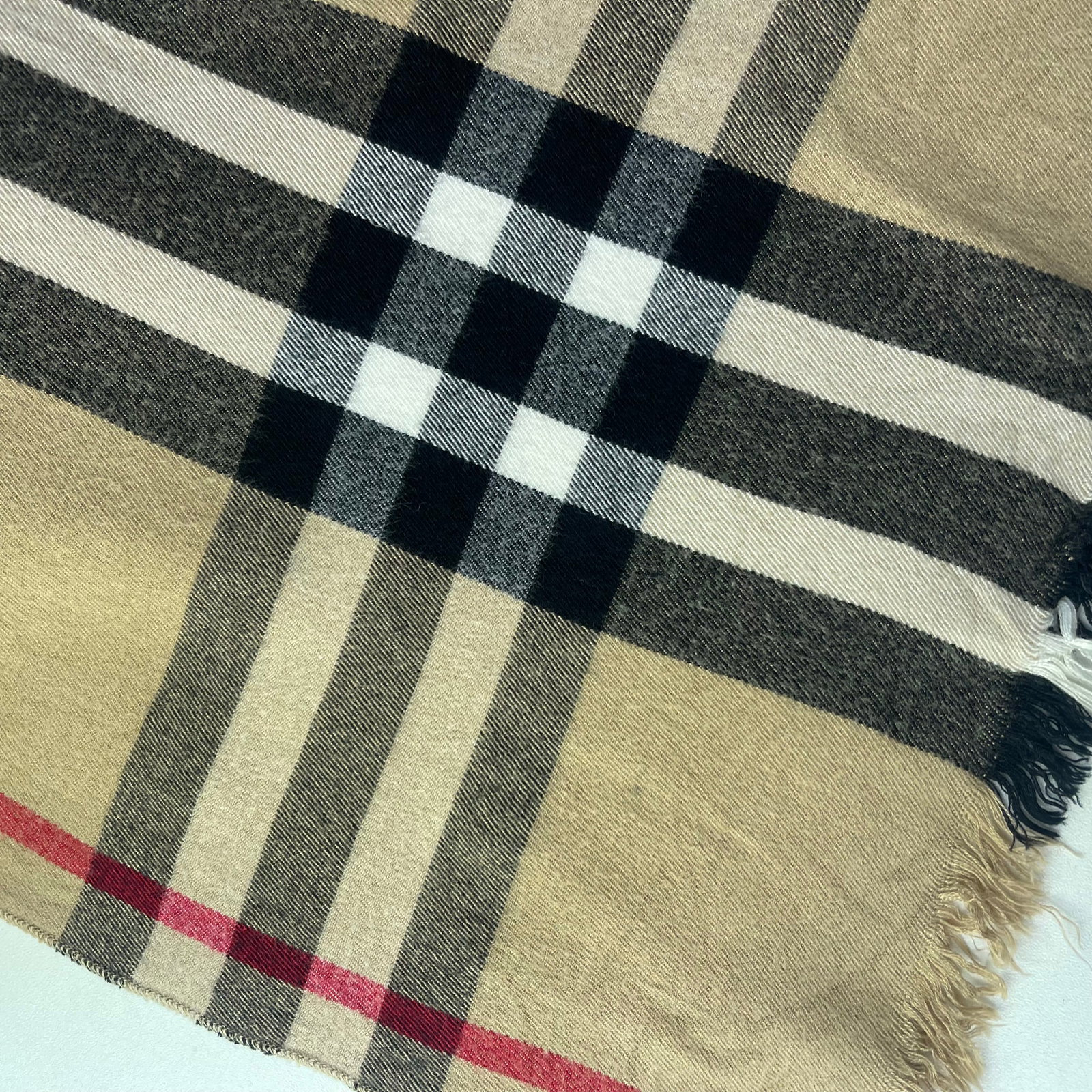 Burberry Brown Plaid 100% Cashmere Scarf - 5