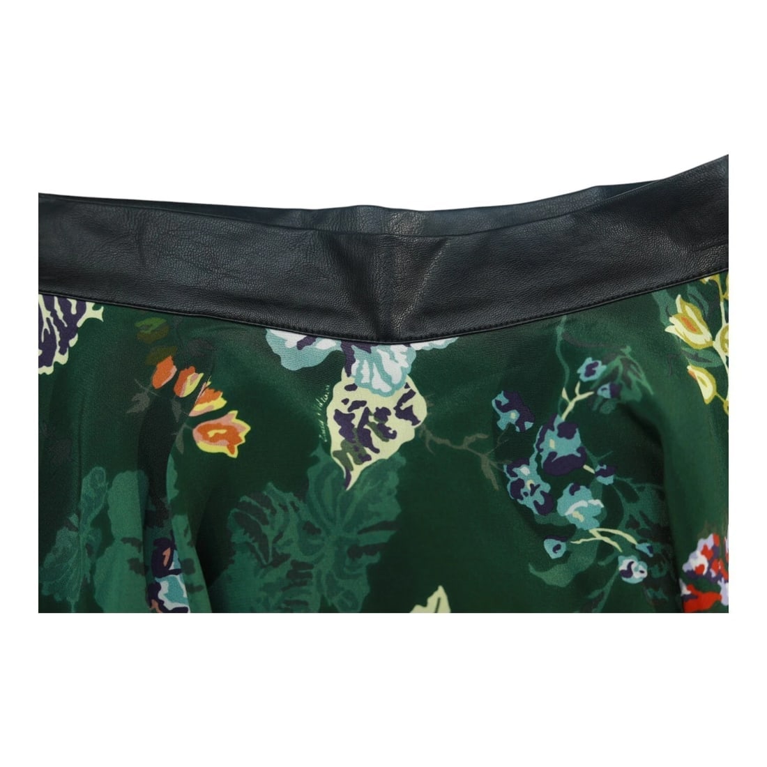 Zadig & Voltaire Jim Print 100%Silk Green Floral Layered Mini Skirt Size 34 - 7