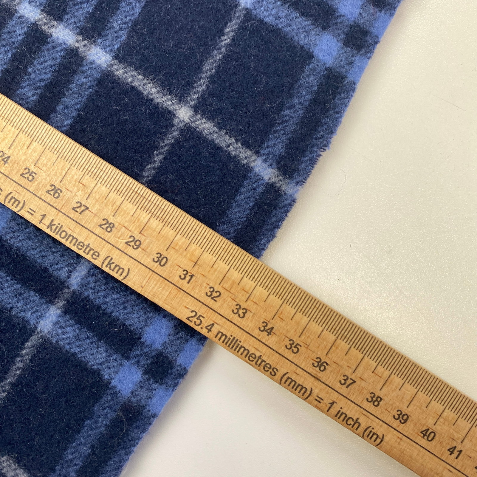 Burberry Navy Blue Plaid 100% Lambswool Scarf - 7