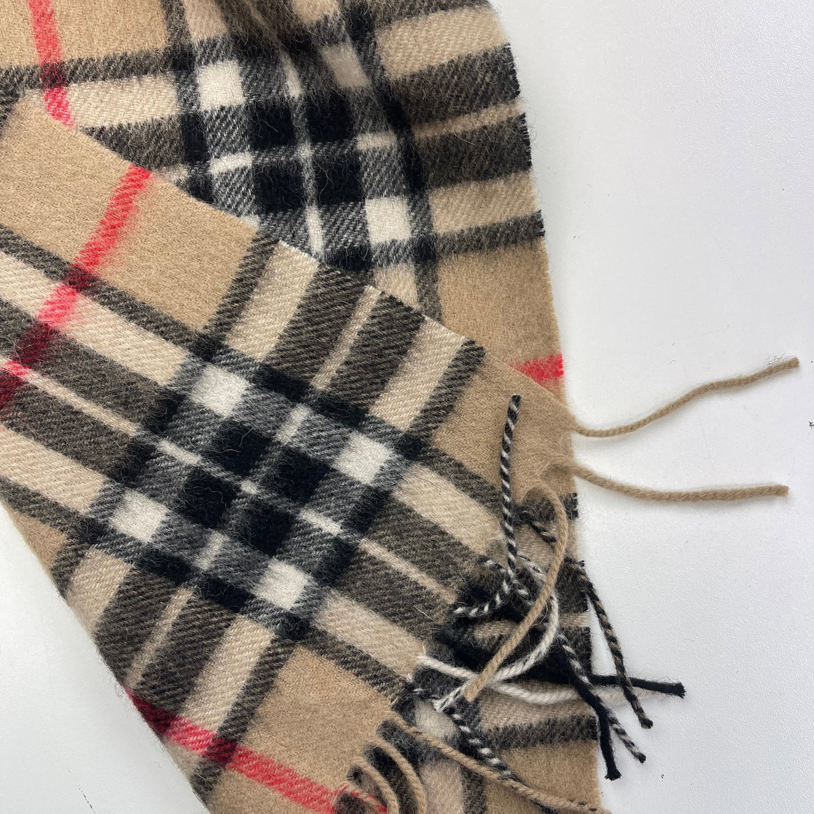 Burberry Light Brown Plaid 100% Wool Scarf - 5