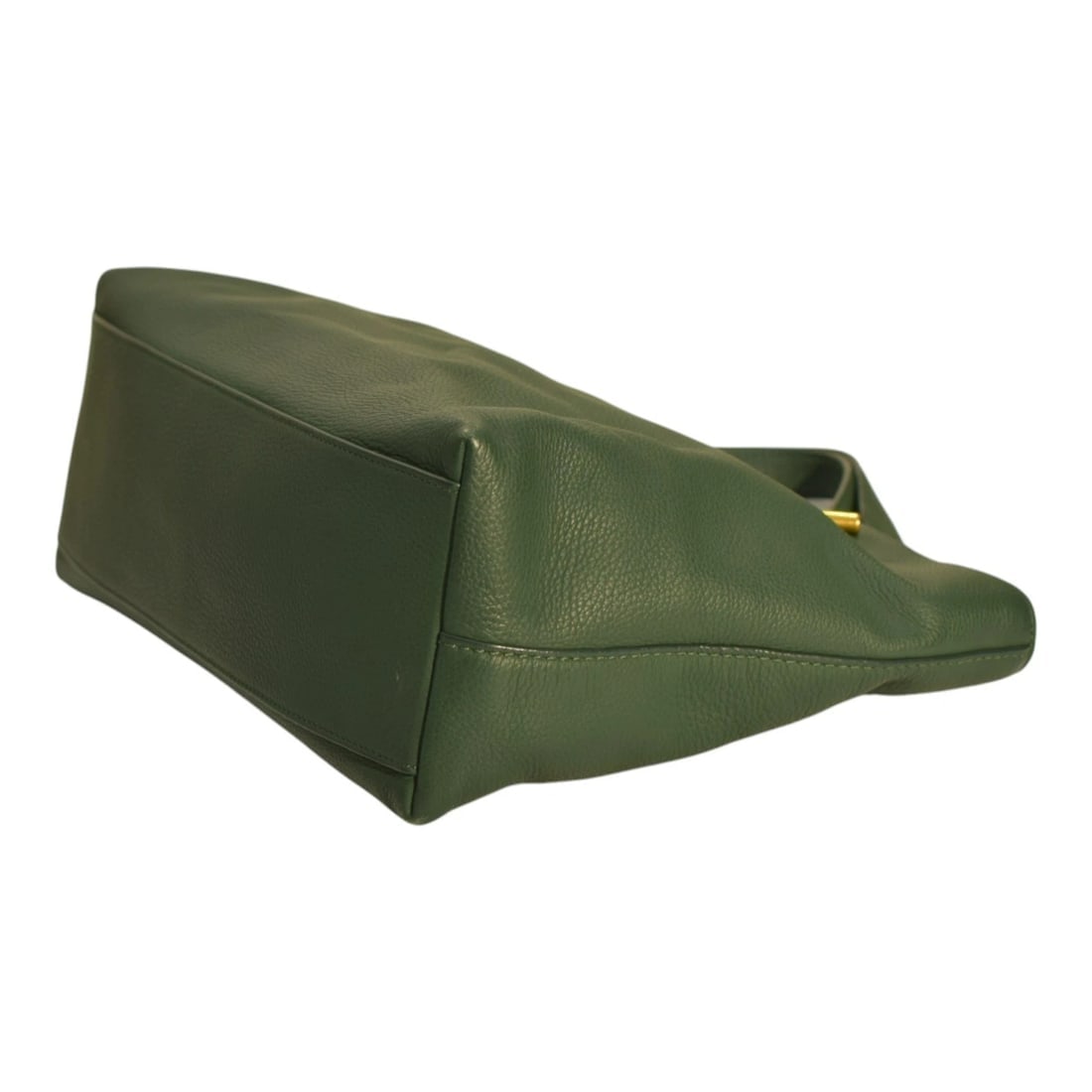 Tory Burch green leather Chelsea tote with gold harware shoulder bag & strap - 10