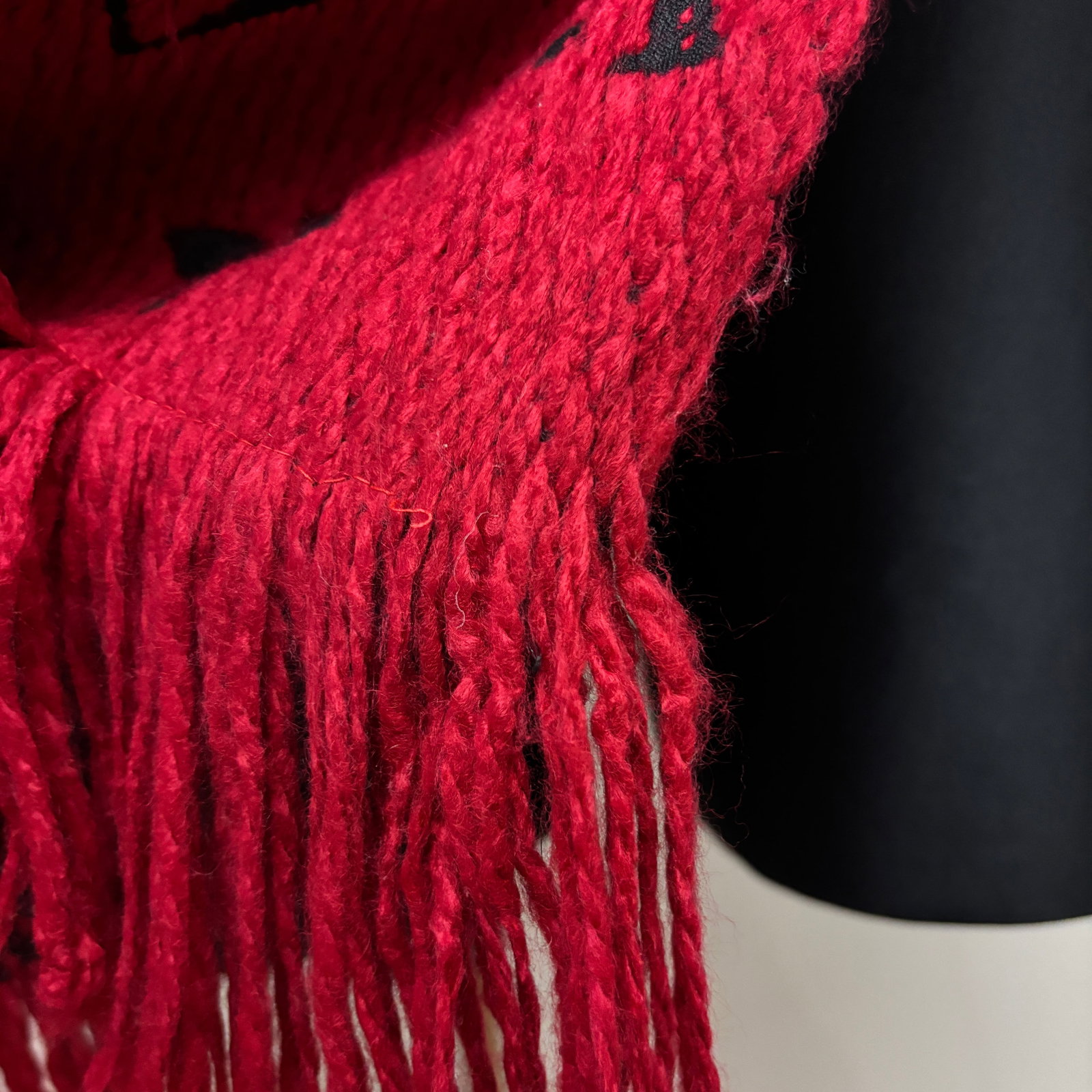 Louis Vuitton Bright Red Thick Wool & Silk Scarf - 5