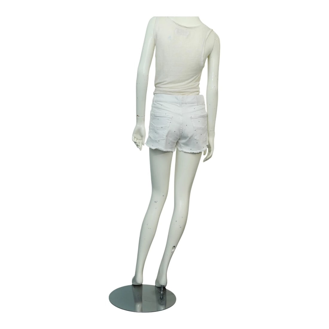 Zadig & Voltaire White Storm Denim Strass Summer Shorts Pants size 36 - 2