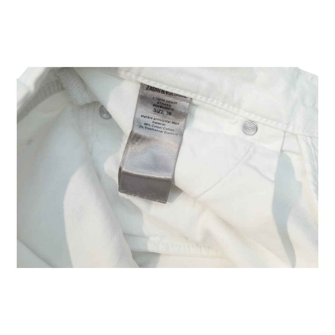 Zadig & Voltaire White Storm Denim Strass Summer Shorts Pants size 36 - 3