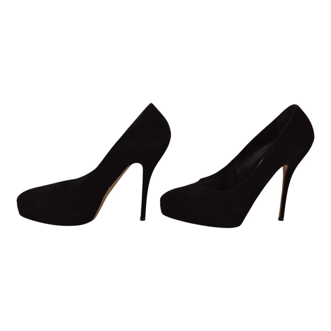 Gucci Black Suede Leather Almond Toe Classic Heel Platform Pumps size 39 US 9 - 3