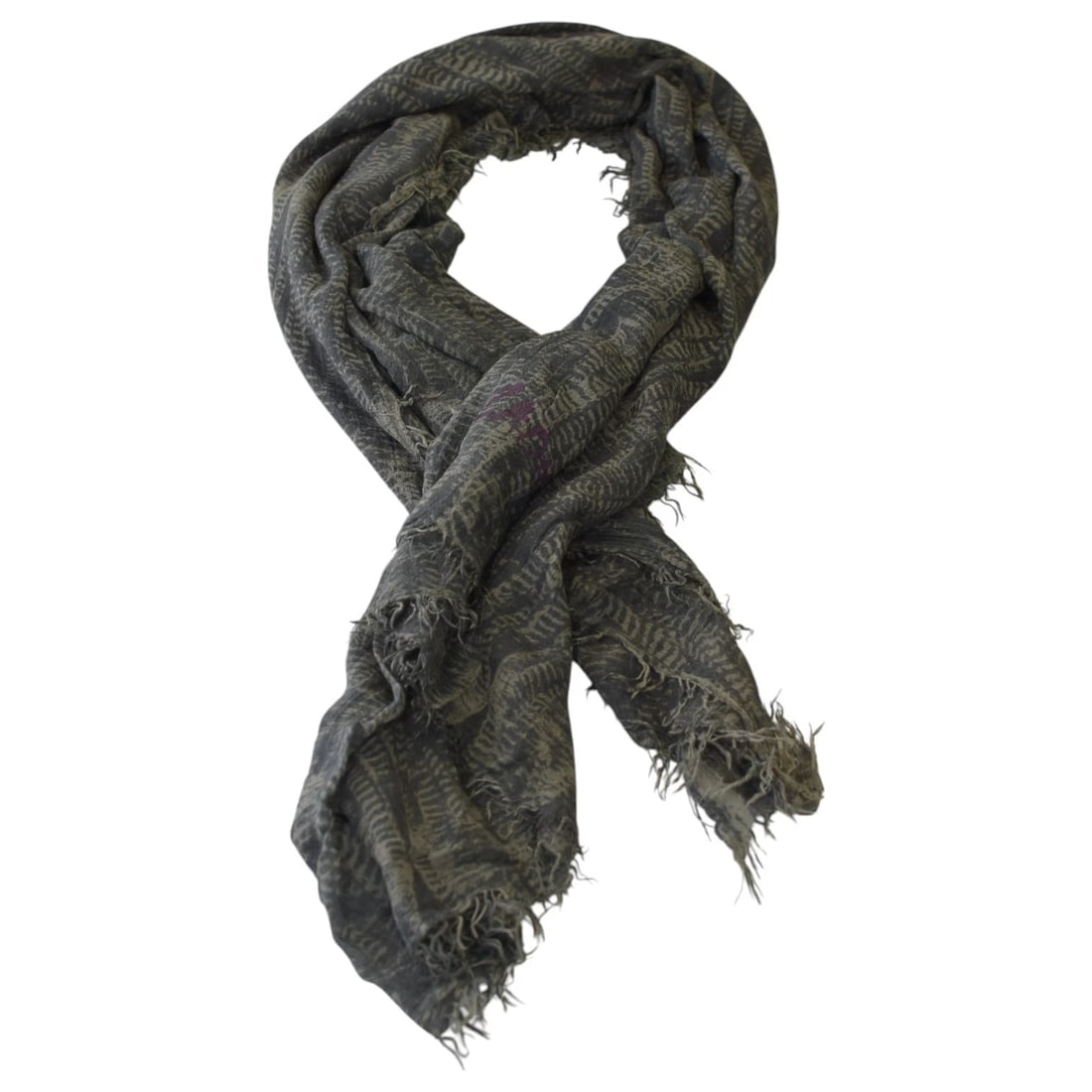 Zadig & Voltaire Delta Feather Tiger Gray Scarf Large Wrap Scarf Shawl - 7